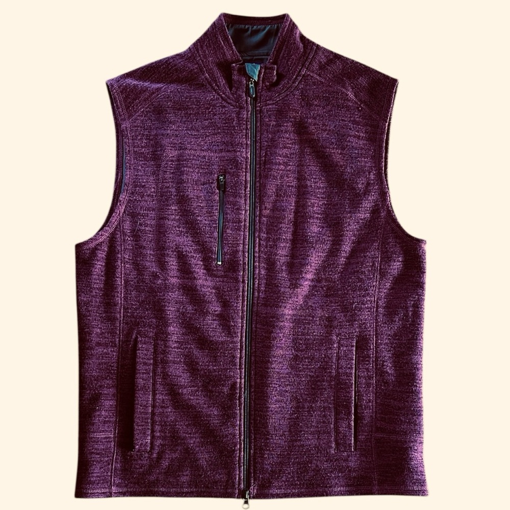 Johnnie-O | Men’s Heather Burgundy Knit Vest sz M